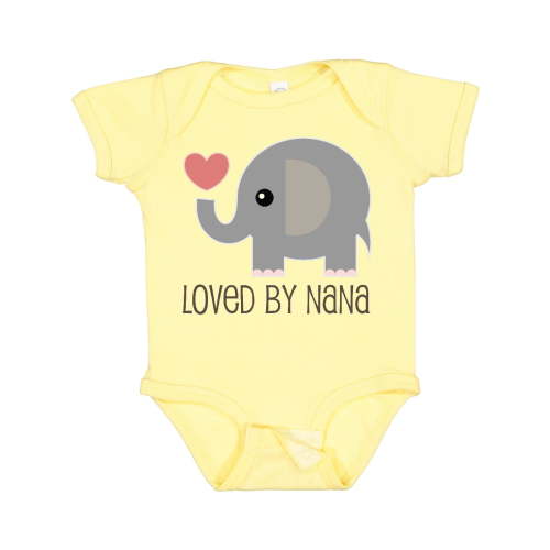 Inktastic Loved by Nana Grandchild Elephant Boys or Girls Baby Bodysuit