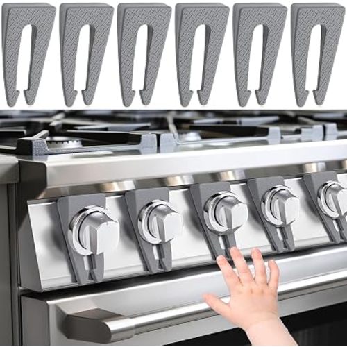 MEISO 6PCS Stove Knob Covers for Child Safety，Gas Stove Baby Proof Knobs Locks Stove Locks Child Safety Stove Knob Covers Gas Stove Knob Safety Covers Childproof Stove Knob Stove Proof Knob Oven (black)