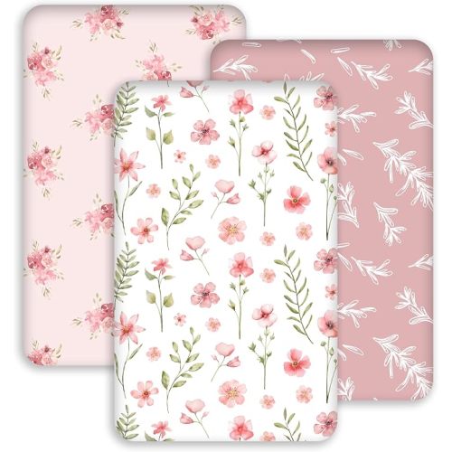 3 Pack Bedside Bassinet Sheets Girl & Boy 33" x 20" Rectangle