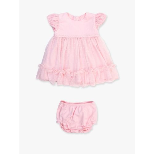 Dotted Tulle Dress & RuffleButt Bloomer Set
