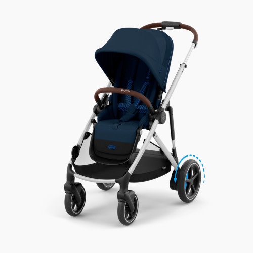Cybex eGazelle S Electronic Assist Stroller - Silver Frame/Ocean Blue Seat