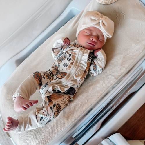 Bamboo Ruffle Sleeper Snoozer | Soft Convertible One-Piece Pajamas | Fletch