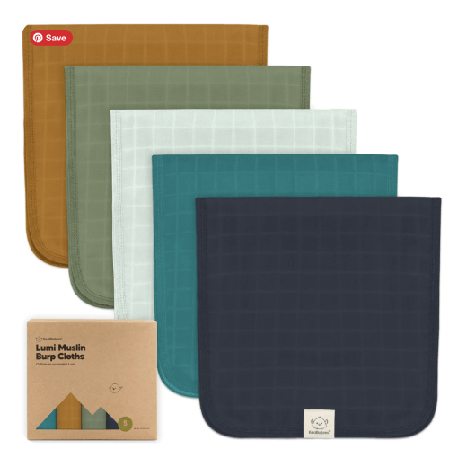 5-Pack Lumi Muslin Burp Cloths COLOR: ECLIPSE
