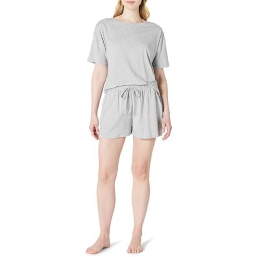 Amazon Essentials Women's Soft Cotton Blend Short Sleeve T-Shirt and Short Sleepwear Set