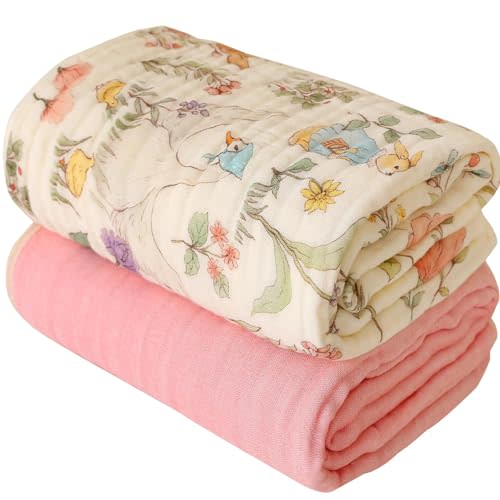 HardNok Muslin Baby Blanket 2-Pack - Ultra-Plush Swaddle & Nursery Blanket