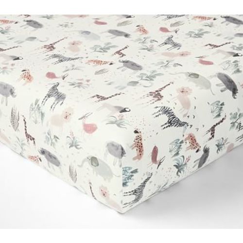 Safari Organic Cotton TENCEL™ Crib Fitted Sheet, Multi