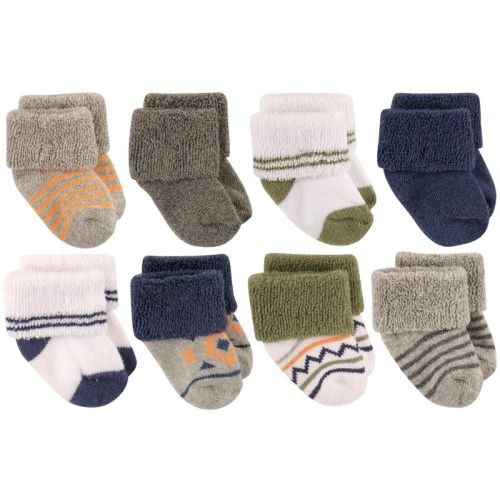 Luvable Friends Basics Infant Baby Cozy Terry Socks 8-Pack, Desert Pattern, 0-6 Months