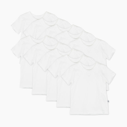 Honest Baby Clothing 10-Pack Organic Cotton Short Sleeve T-Shirt - Bright White, 0-3M, 10