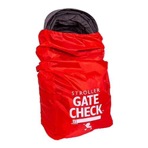 J.L. Childress Gate Check Bag for Single & Some Double Strollers - Travel Bag for Airplane, Fits Most Standard Baby Strollers, Airport Accessories for Gate Check, Flying Essentials - Red