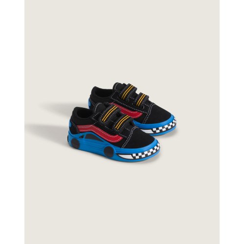 Toddler Old Skool V Shoe in Black / Blue | Vans