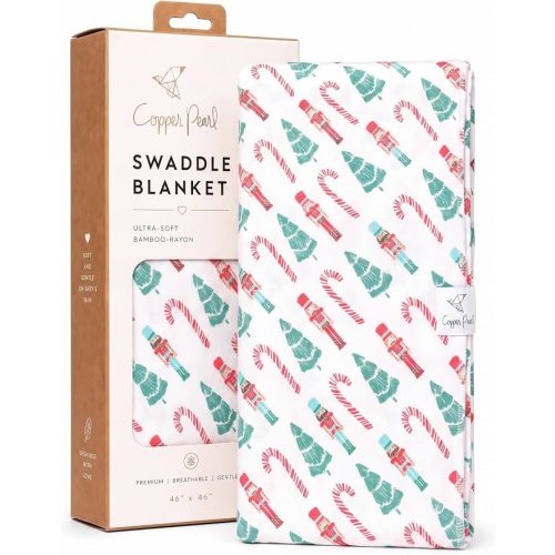 Copper Pearl Swaddle Blankets for Newborns | Soft Stretchy Receiving Blankets for Boys and Girls | Large 46 x 46 Inch Baby Blankets | Lightweight and Breathable Swaddles | Nicholas