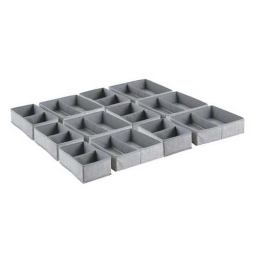 mDesign Fabric Dresser Drawer/Closet Storage Organizer, Set of 12, Color: Gray