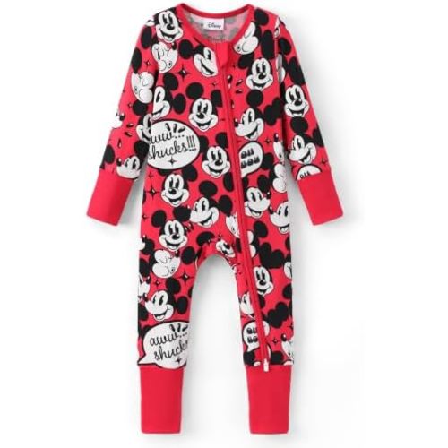 Disney Baby Viscose Made from Bamboo 2-Way Zipper Footie Outfit NB to Inf