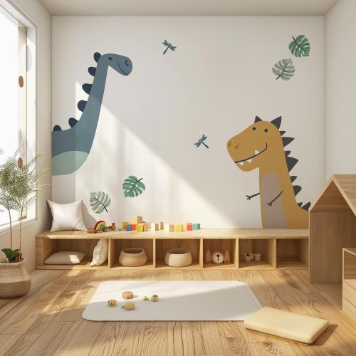 Large Dino Wall Decals ~ Cute Diplo And Trex Wall Stickers ~ Jurassic Dinosaurs Nursery Accent Wall ~ Gift For Kids