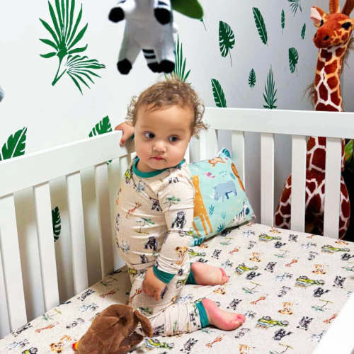 Bamboo Mini Crib Sheets -- Wild Things™ Safari – Kai Blue & Co