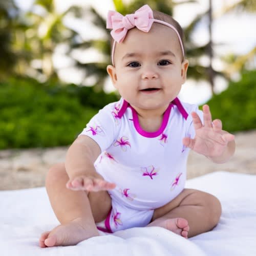 Plumeria Bamboo Onesie (0-6M)