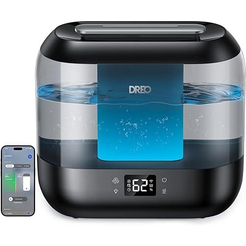 DREO Smart Humidifiers for Bedroom, 4L Cool Mist Humidifier