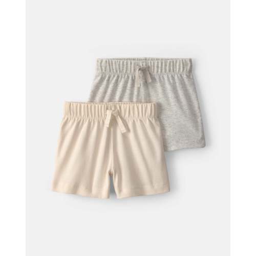 Baby 2-Pack Shorts - Cream/Grey