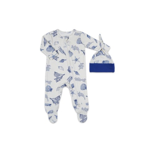 Jersey Long Sleeve Footie & Hat Set, 0-3M