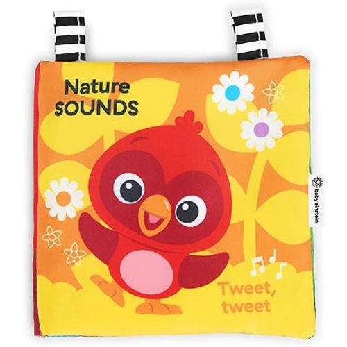 Baby Einstein Nature Sounds Soft Activity Book, Interactive Sensory Cloth Book with Crinkles & Rattle, 0-36 Months