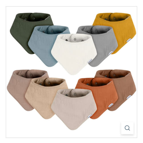 10-Pack Baby Neutral Multi Browns Muslin Bandana Bibs – Gerber Childrenswear