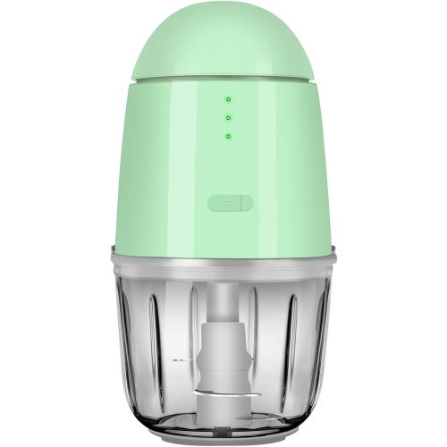 Food Processor - Cordless Mini Food Processor & Portable Small Food Chopper for Vegetables Fruit Salad Onion Garlic,Kitchen,1.3Cup 10 0z,150 Watts,Glass Container Dishwasher Safe (Green)