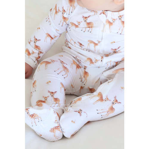 Friendly Fawns Zipper Footie