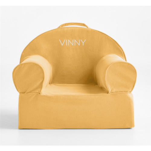 IF ITS A BOY: Personalized Small Savannah Yellow Organic Cotton Kids Lounge Nod Chair