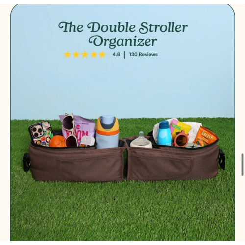 Double stroller organizer
