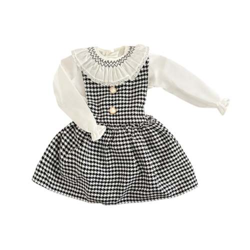 Jackie Black&White Houndstooth Girl 2-Piece Romper Set (24M)