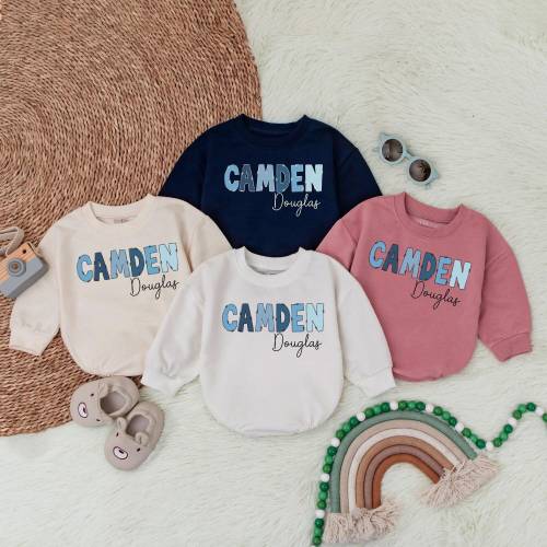 Boy Personalized Name Bubble Romper, Personalized Bubble Romper, Personalized Boys Shirt, Baby Shower Gift, Boys Name Tee, Oversized Romper