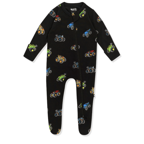 Zippered Footie in Monster Truck