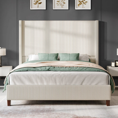 Willa Arlo™ Interiors Dunwoody Upholstered Wingback Platform Bed & Reviews | Wayfair
