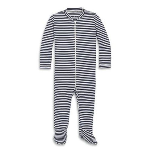 Primary Kids Baby Organic Zip Footie In Stripe