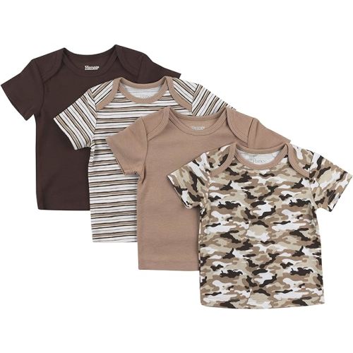 Hanes Baby T-Shirt, Flexy Soft Stretch Shirt, Expandable Shoulder, 4-Pack