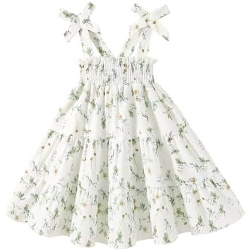 HAPPYMA Toddler Girl Summer Dress Boho Floral Sleeveless Dresses Girls Beach Princess Sundress Baby Outfits