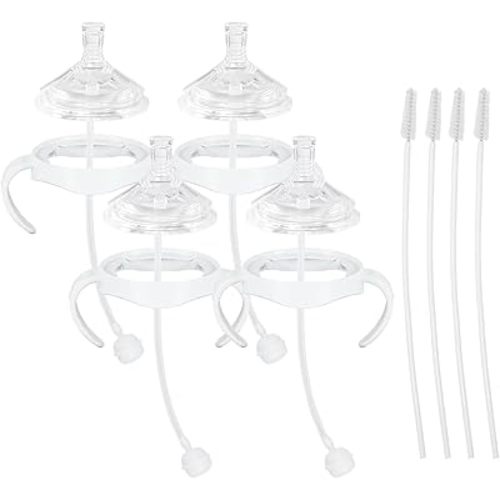 Straw Cup Soft Spout Conversion Kit for Philips Avent Natural Baby Bottle, Bottle Handles and Weighted Straw （4 Pack）