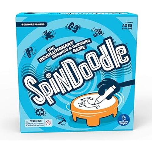 Educational Insights Spindoodle - Fun Board Games for Adults, Teens and Kids, Party Games for Family Game Night, Funny Quick Drawing Game, Guess The Sketch, Groups of 4 Ages 8+