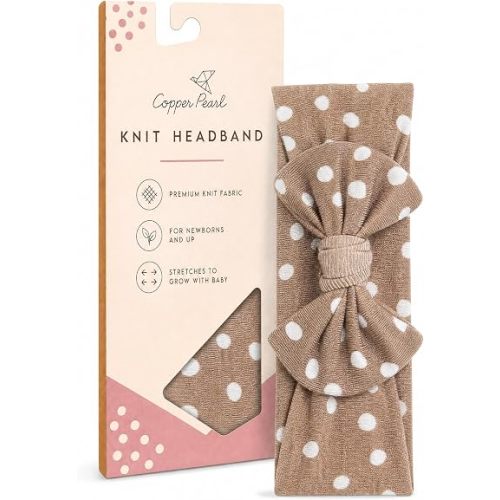 Copper Pearl Baby Bows: Soft and Stretchy Headbands for Baby Girls, Newborn and Toddler Hair Bows and Accessories, Stylish Bow Headband, Camel