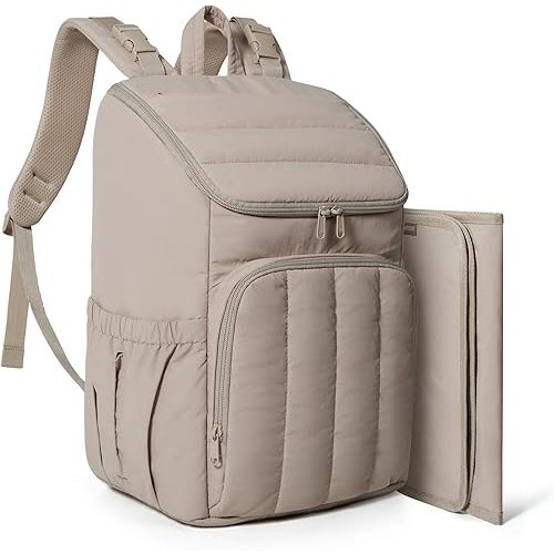 BAGSMART Diaper Bag Backpack, Large Baby Diaper Bag, Quilted Puffy Baby Bag for Mom with Quick-access Insulated Pockets, Lightweight Versatile Travel Backpack