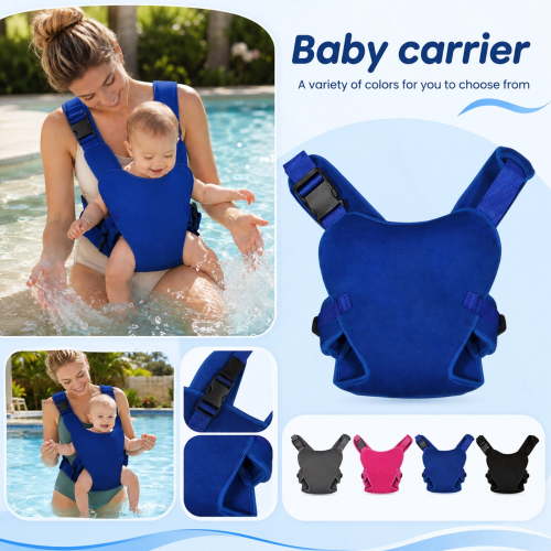 Water Baby Carrier Newborn to Toddler, Ergonomic Waterproof Infant Chest Holder with Adjustable Straps, Breathable & Lightweight Baby Wearing Gear for Summer Pool Swimming & Beach (Black)