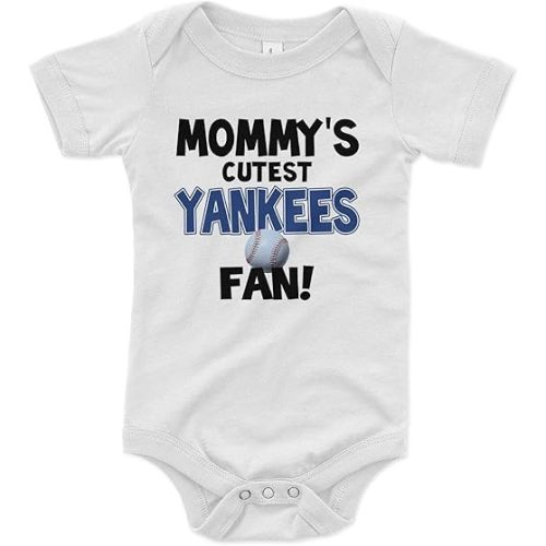 NanyCrafts Baby's Mommy's Cutest Yankees Fan Bodysuit, Baby Yankees Fan