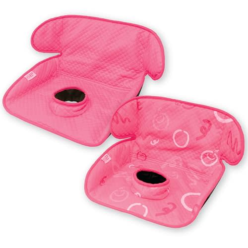 Piddle Pad 2-Pack, Potty Training Car Seat Protector, Toddler Car Seat Cover & Stroller Protector, Machine Washable Waterproof Car Seat, Anti-Slip, Universal Fit (Pink)