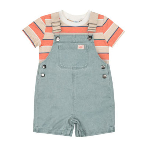 Little Lad Baby Boys 2-pc. Shortall Set