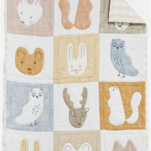 Forest Animals Organic Cotton Baby Crib Quilt