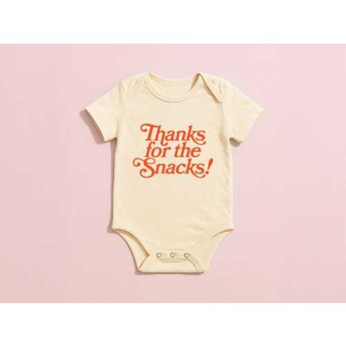 Thanks for the Snacks! Baby Bodysuit Pajamas Cotton Short Sleeve One Piece Jumpsuit Gender Neutral Newborn Pregnancy Announcement - Etsy