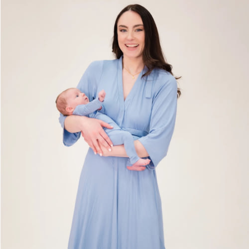 Lila Labor & Postpartum Gown in Periwinkle Blue