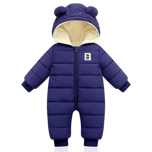 Baby Snowsuit Winter Hooded Romper Baby Coat Jumpsuit Zipper Infant Clothes Outfits Boys Girls