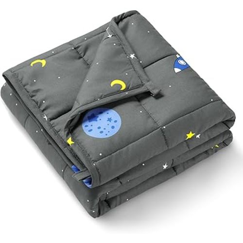 Mr. Sandman Weighted Blanket 3 Pounds Washable, Best for 20-40lb Breathable Heavy Throw Blankets for Sleeping - 36" x 48" Space Grey