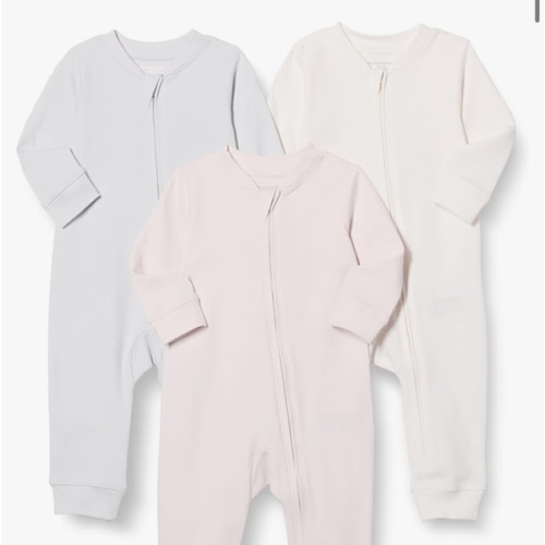 Amazon Essentials unisex-baby Cotton Zip-Front Footless Sleepsuit